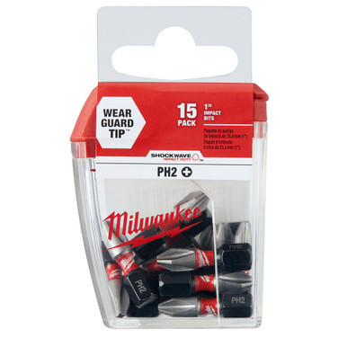 48-32-5003 #2 Phillips Shockwave 1 in. Insert Bit (15 Pack