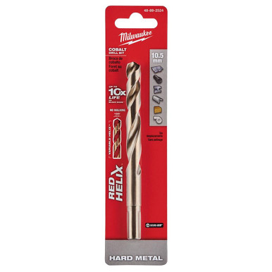 ●美品 incotex 42 ポルトガル 定価¥40,000程 SUPER100 48-89-2524 10.5 mm RED HELIX Cobalt Drill Bit | Milwaukee