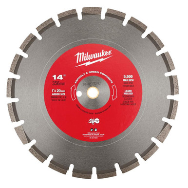 49-93-7240 14 in. Asphalt & Green Concrete Segmented Blade | Milwaukee