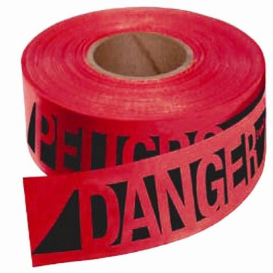 76-0604 DANGER/PELIGRO - Tape Red 3 in x 500 ft By Empire