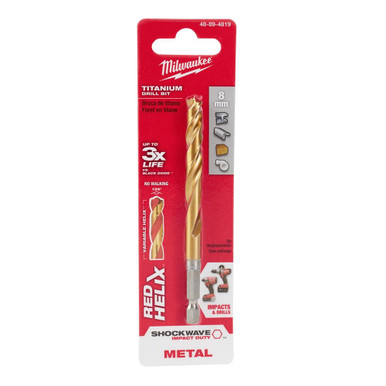 48-89-4819 Metric SHOCKWAVE Titanium RED HELIX 8 MM | Milwaukee