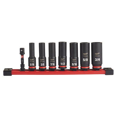 49-66-7024 8pc 3/8 Dr SAE Deep Socket Set | Milwaukee