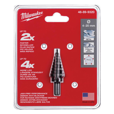 48-89-9320 4-20 mm. - 9 Hole Size Step Drill Bit | Milwaukee