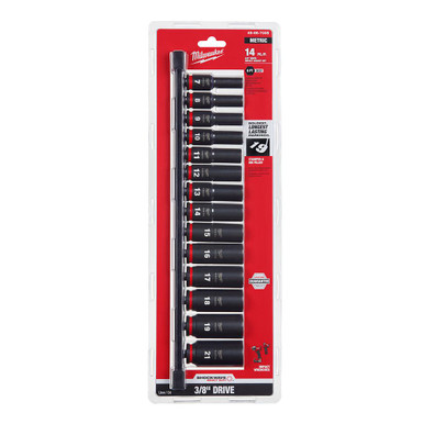 49-66-7008 14pc Impact 3/8 Dr Metric Deep Set | Milwaukee