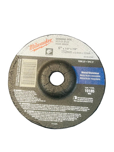 49-94-6340 6 x 1/4 x 7/8 Grinding Wheel Type 27 | Milwaukee