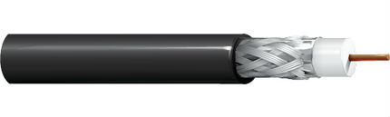 Belden 1695A 18 AWG SDI Coax 75 Ohm RG-6 Cable BC Shielded CMP FEP/PVC 300V Black
