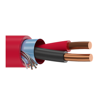 Belden 6220FL 16/2C Fire Alarm Cable BC Shielded FPLP Flamarrest PVC/PVC 300V Red 1000 ft Reel