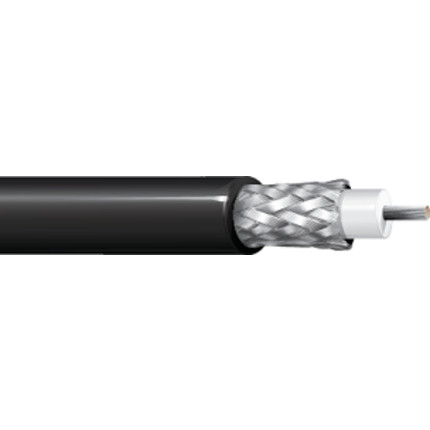 Belden 8219-010 20 AWG 50 Ohm RG-58 Coax Cable TC Shielded PE/PVC 300V Black