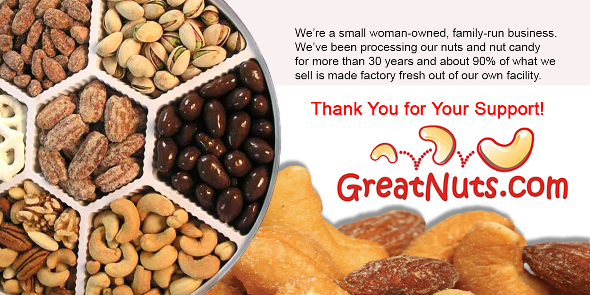 Great Nuts  Nuts, Nut Confections, Mixes and Frosted Nuts and Gifts