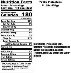 Pistachios Nutritional