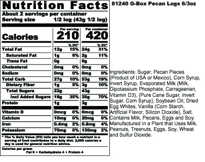 Pecan Logs Nutritional