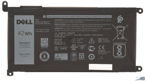 DELL 3100 (NON-TOUCH), 3100 (TOUCH & NON-TOUCH) (2 USB-C) / 3100 (TOUCH 2-in-1) BATTERY 3 CELL - TYPE# 51KD7 (Long Cable Version)