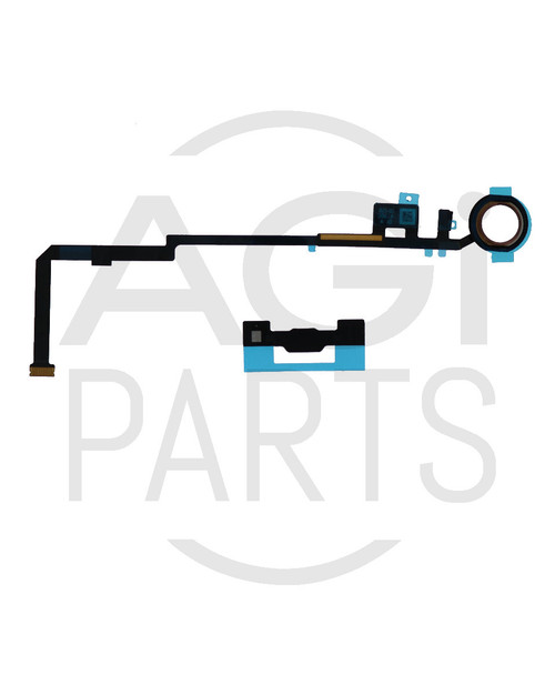 iPad 7 / iPad 8 / iPad 9 Home Button with Flex Cable - White with Rose Gold Trim