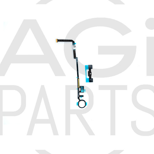 iPad 7 / iPad 8 / iPad 9 Home Button with Flex Cable - White with Silver Trim