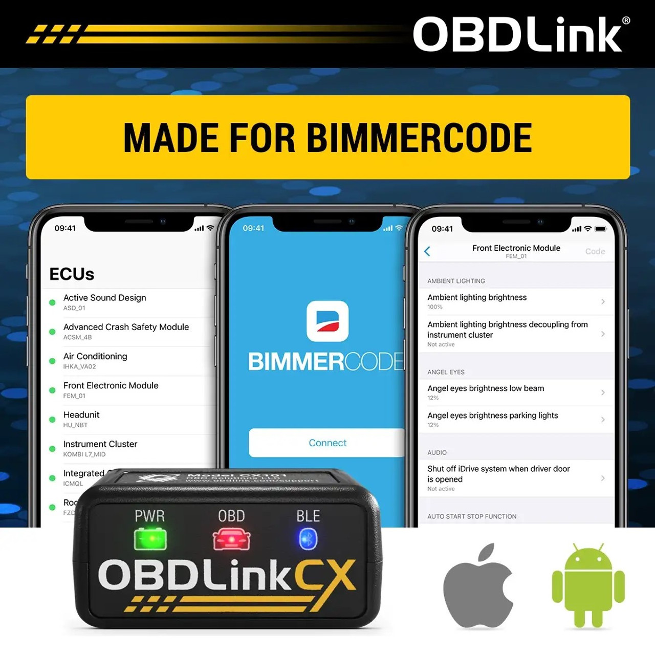 OBDLink CX : Interface spécial BMW Bimercode (non fourni)