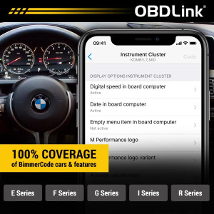 OBDLink CX Bluetooth+ : Interface sans fil spécial BMW Bimmercode (non fourni)