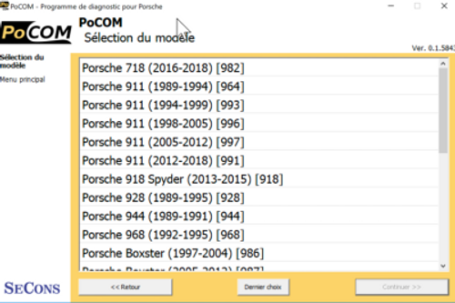 POCOM version "Pro" pour véhicules Porsche de 1996 à 2022 +