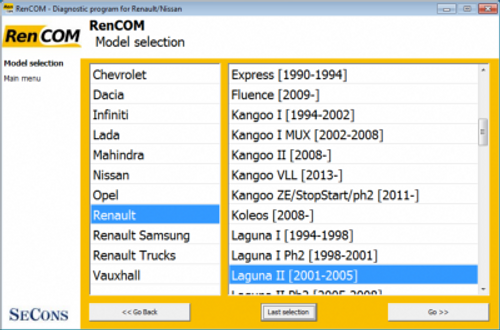 RENCOM version "Pro" pour véhicules du groupe Renault , Nissan de 1996 à 2018 