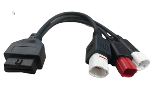 Câble OBD YAMAHA triple connecteurs / 3 PIN / 4 PIN et Euro 5