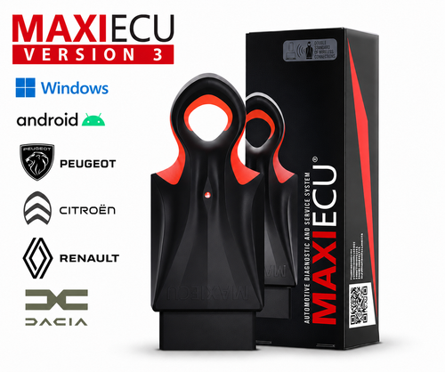Pack pro Peugeot Citroën Renault Dacia : Interface Maxiecu + Logiciel MAXIECU 3 (Windows et Android)