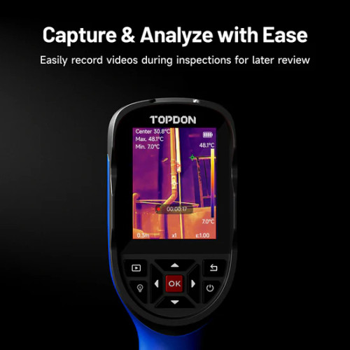 Caméra thermique TOPDON TC004 SE - – Diagnostic industriel, électrique, bâtiment, automobile