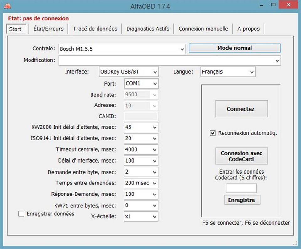 Logiciel ALFAOBD en français pour Fiat, Alfa, Lancia. Version PC