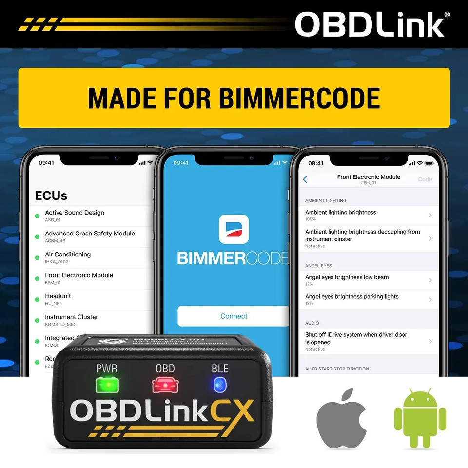OBDLink CX Bluetooth+ : Interface sans fil spécial BMW Bimmercode (non fourni) OBDLink CX Bluetooth+ : Interface sans fil spécial BMW Bimmercode (non fourni)