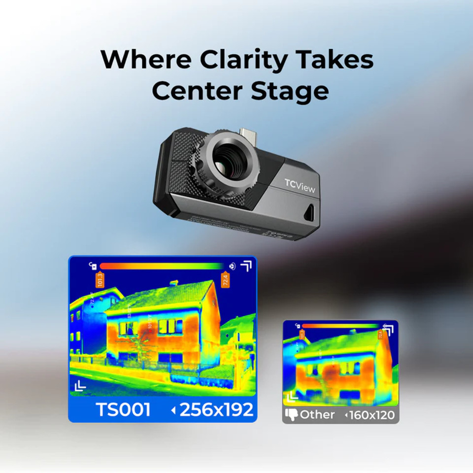 TOPDON TS001 – Caméra thermique 256×192 px, lentille 9 mm, 25 Hz, −20 °C à +550 °C