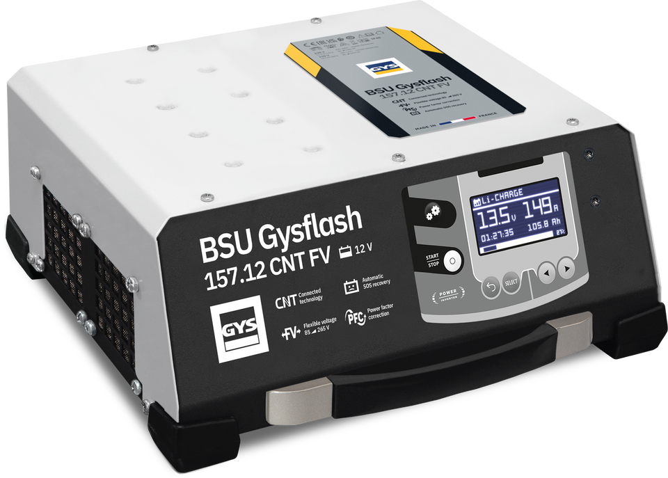 Chargeur GYSFLASH 157.12 CNT FV (câbles 5 m)