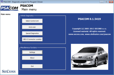 PSACOM version "Pro" pour véhicules Peugeot,Citroen & DS Automobiles de 1996 à 2019+ 