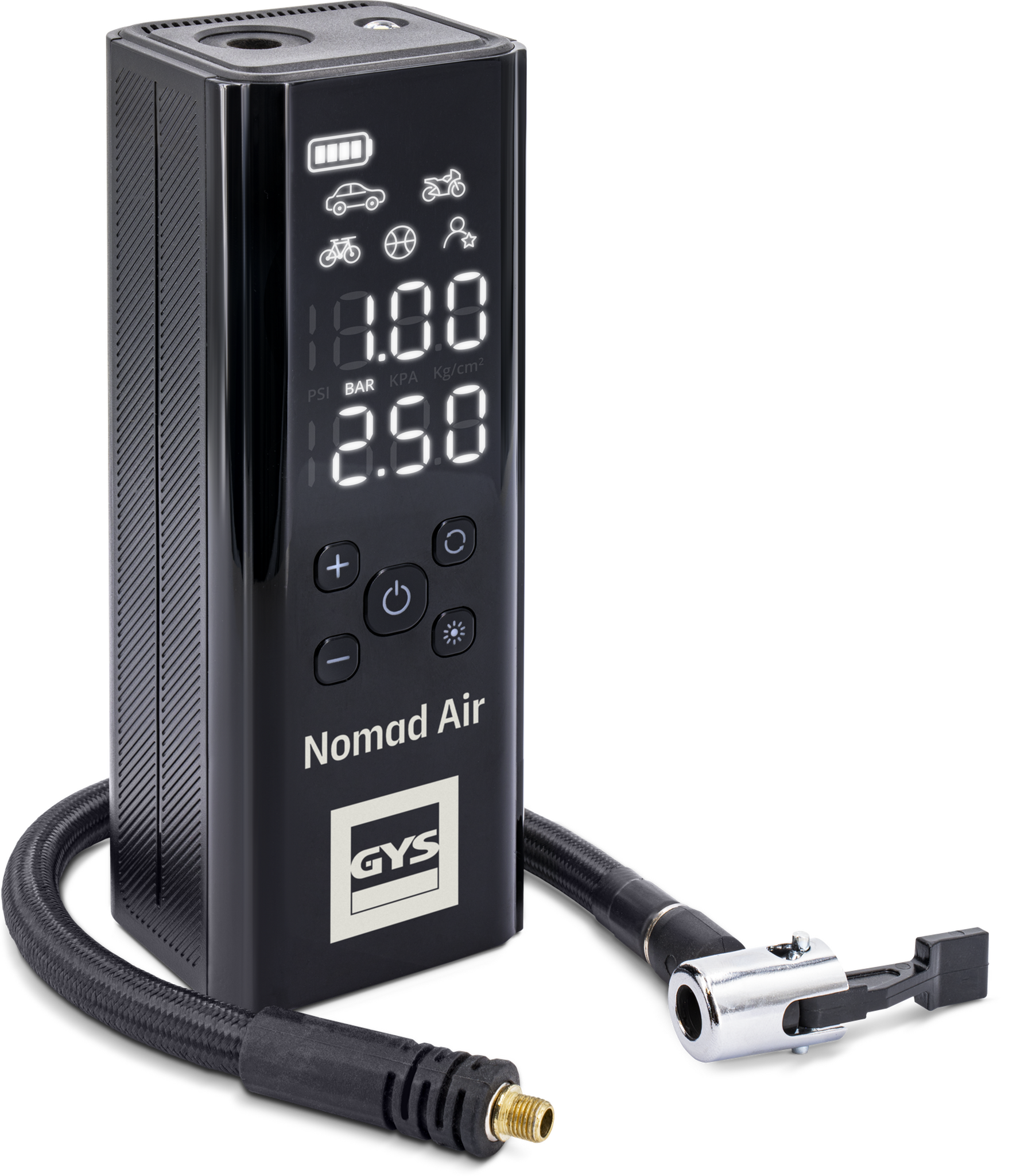 GYS NOMAD AIR – Compresseur portatif 3-en-1 10 bars avec batterie externe et lampe LED