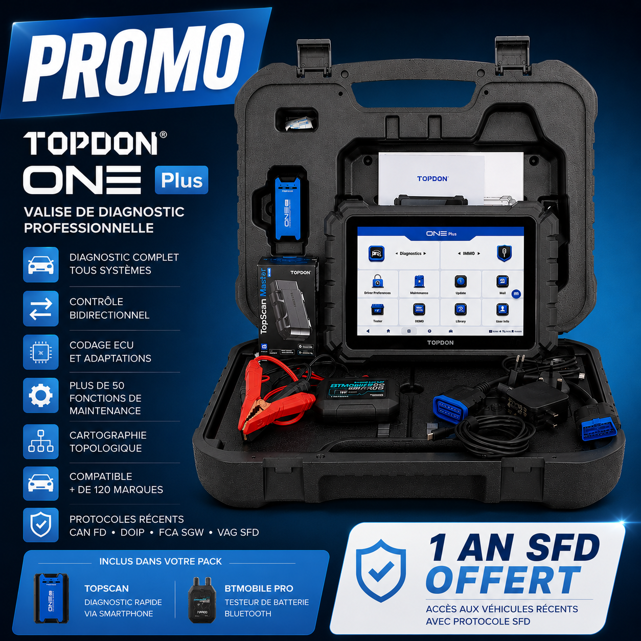 topdon one plus 2 ans de mises a jour incluse + 1 an sfd offert