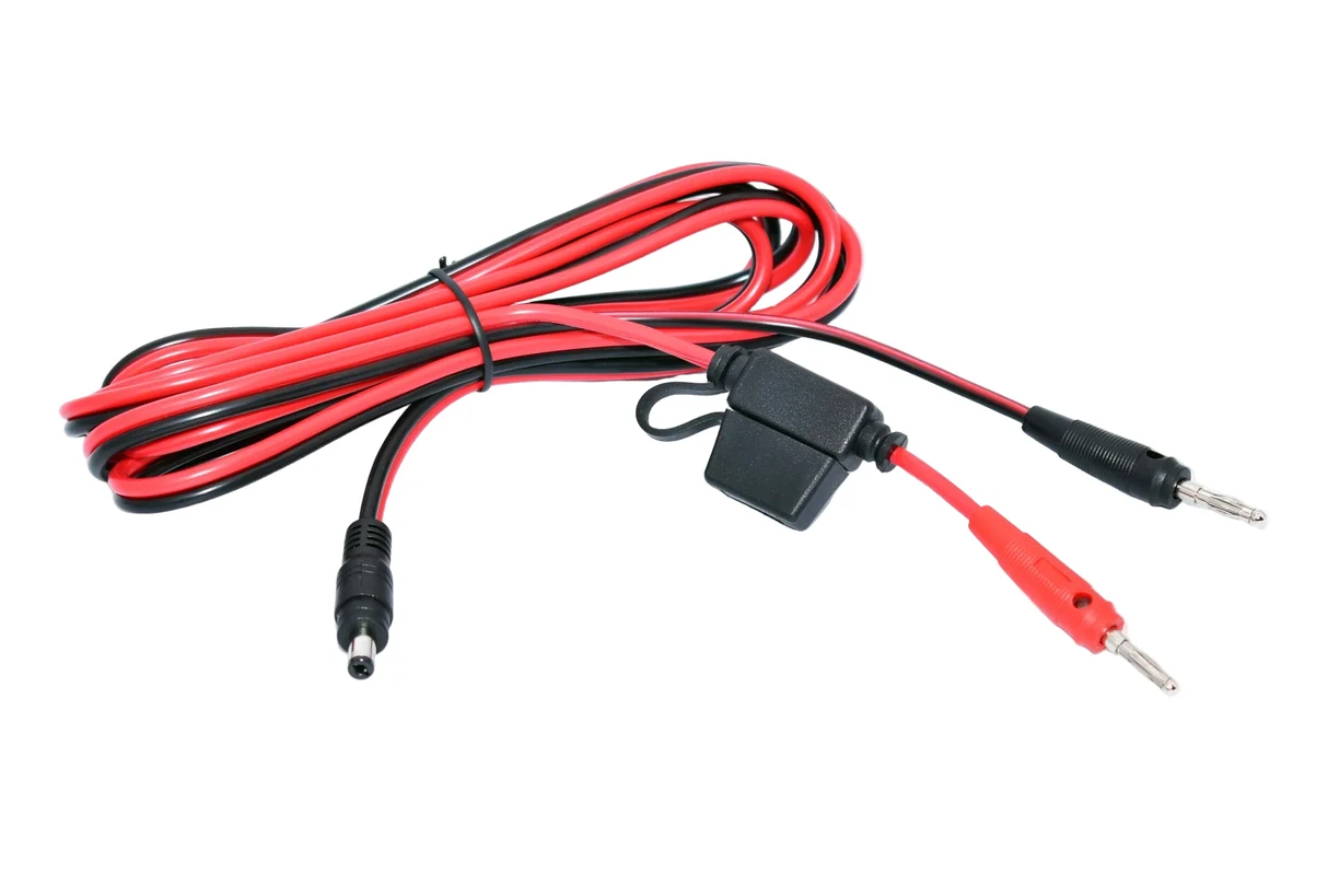 CreativeOBD – Câble d'alimentation bananes 4 mm vers DC 5,5 × 2,1 mm – 3 m – Fusible 15 A