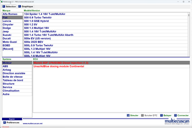 Multiecuscan: L'interface de diagnostic pour Multiecuscan Scantool LX