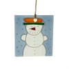 Snowman Glass Plate Back
