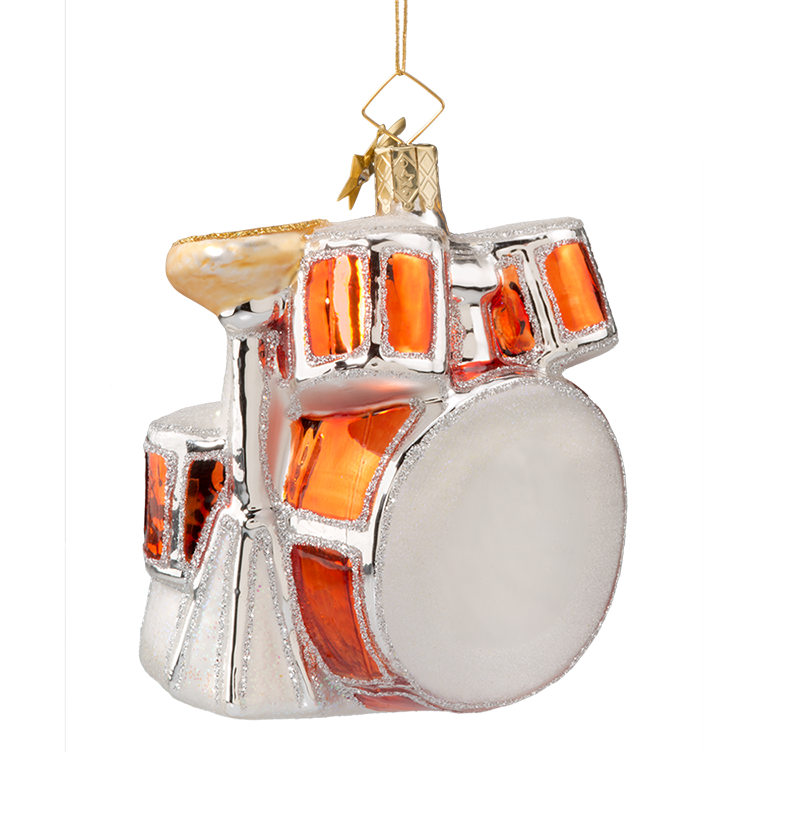 Drum Set Glass Ornament