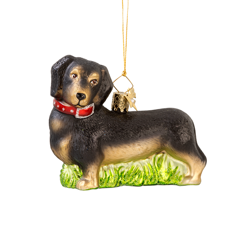 Dachshund Glass Ornament