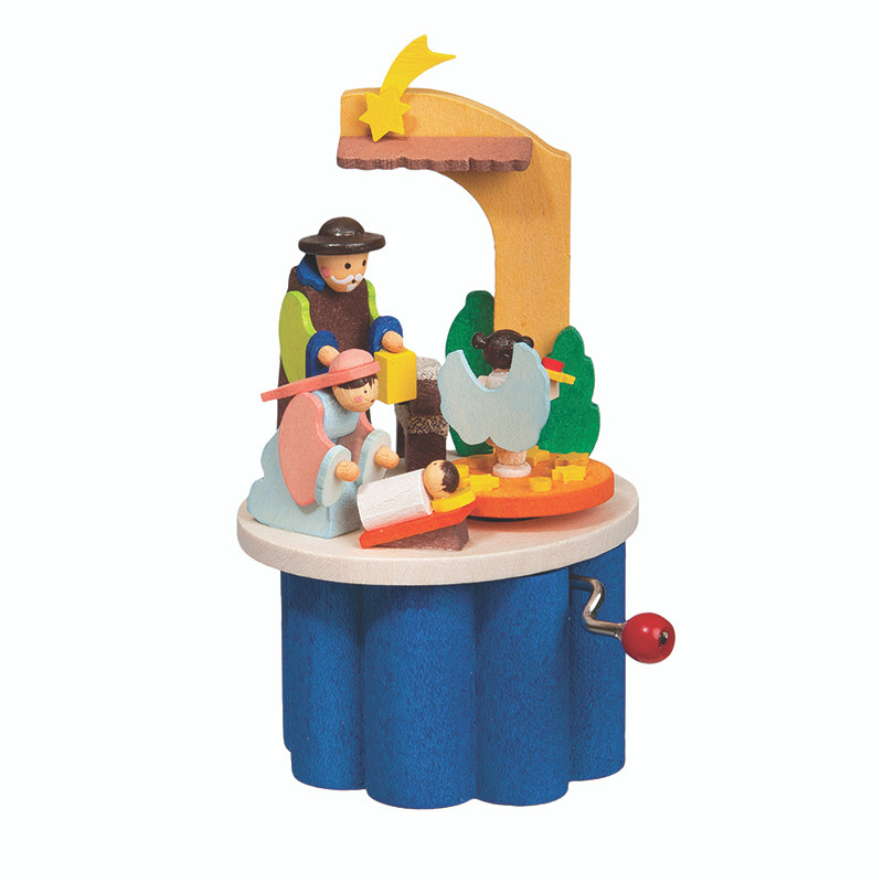 Holy Family Trinket Wood Music Box