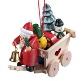 Cart with Santa Wood Ornament