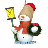 Snowman with Lantern and Wreath