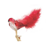 Red/White Glass Bird