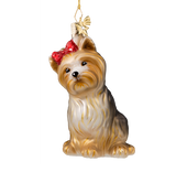 Yorkshire Terrier Glass Ornament