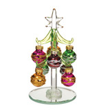 Glass Tree with Striped Ornaments