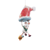 Frosty Hanging Mouse Wood Ornament