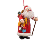 Country Santa with Many Gifts Wood Ornament