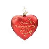 Frohe Weihnachten Glass Heart 2020