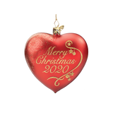 Merry Christmas Glass Heart 2020