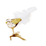 Gold Clip Bird with White Tail