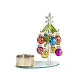 Glass Tree Candleholder with Colorful Balls