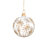 Glass Bauble with Gold Stars